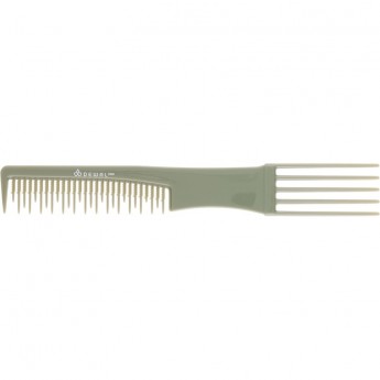Расческа рабочая DEWAL ЭКОНОМ OLIVE для начеса, с пластмассовой вилкой, 19 см